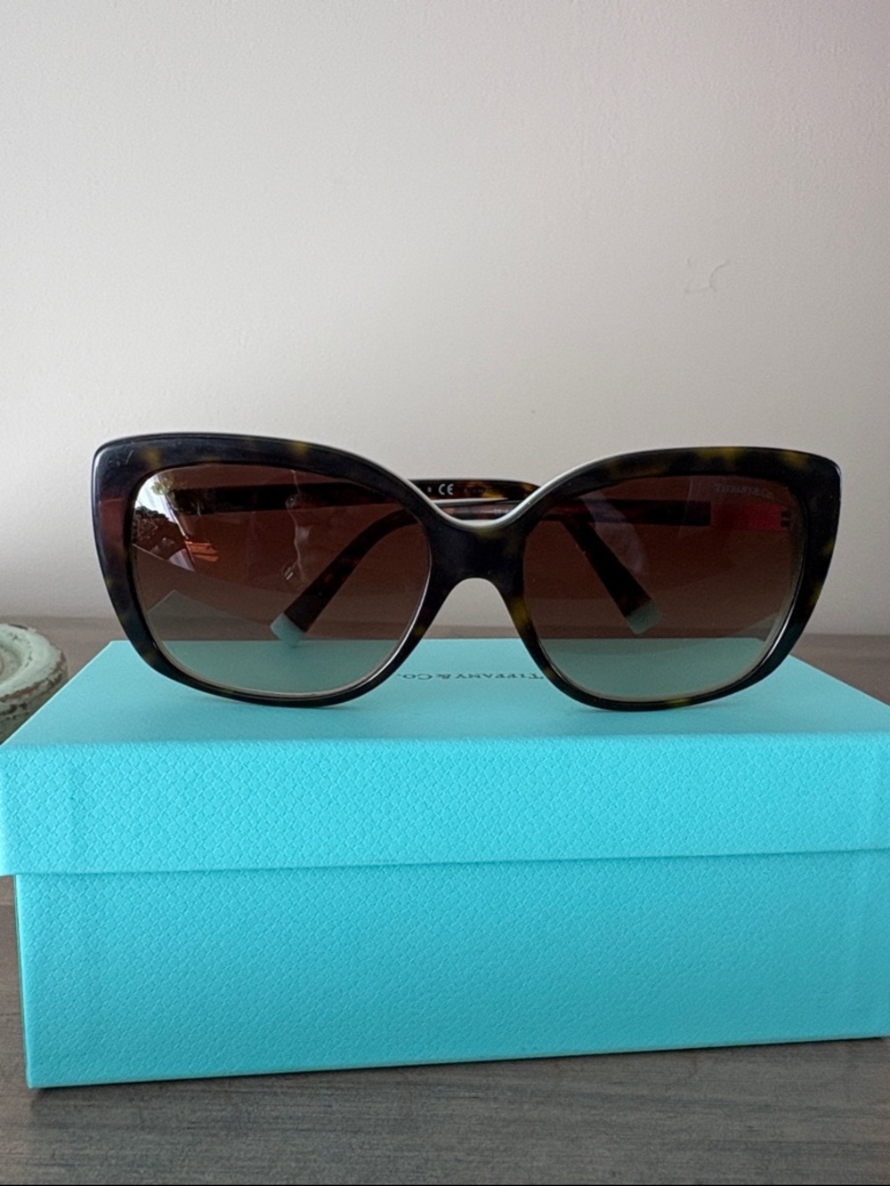Tiffany & Co. Tortoiseshell Cat-Eye Sunglasses with Brown Gradient Lenses